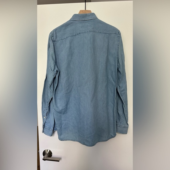 Lacoste Long Sleeve Denim Button Down Shirt (size M) - Picture 6 of 7